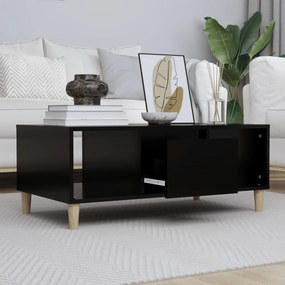 Fekete szerelt fa dohányzóasztal 90x50x36,5 cm