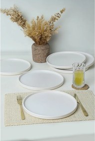 Fehér kerámia tányér készlet 6 db-os ø 27 cm – Hermia