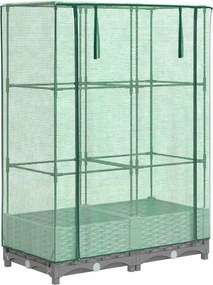vidaXL rattan megjelenésű magaságyás melegháztakaróval 80x40x123 cm