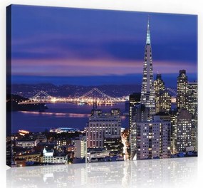 Vászonkép város éjszaka képek falra épületek 100x75