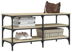 sonoma tölgy színű szerelt fa cipőpolc 100 x 38,5 x 49 cm