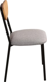 Étkezőgarnitúra 1+4, világos tölgy/szürke/fekete, MADIO