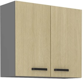 Felső konyheszekrény Scarmi 80 G-72 2F (Antracit + Herringbone scandi). 1049775