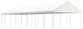 fehér polietilén pavilon tetővel 17,84 x 4,08 x 3,22 m