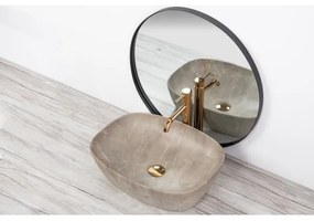 REA-U6647 - Asztallapra helyezhető mosdó FREJA 39,5x51 cm kerámia/szürke/márványminta