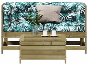 vidaXL 3 részes impregnált fenyőfa kerti ülőgarnitúra párnával