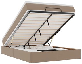 Ottomán ágykeret matraccal Cappucino 140x200cm műbőrrel