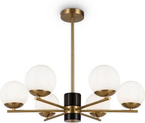 MAYTONI MOD187PL-06BS MARBLE Glamour Csillár Fehér, Sárgaréz E27 IP20