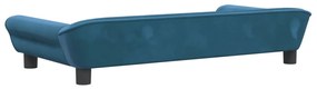 kék bársony gyerekkanapé 100 x 50 x 26 cm