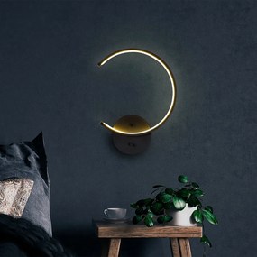 Fekete LED fali lámpa ø 10 cm Moon – Opviq lights