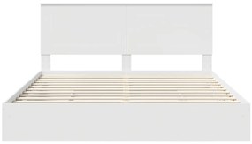 vidaXL Tárolós Ágy fejtámlával fiókkal Fehér 200 x 200 cm Faanyag