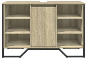 sonoma tölgy szerelt fa fürdőszobai mosdószekrény 91x35x60 cm