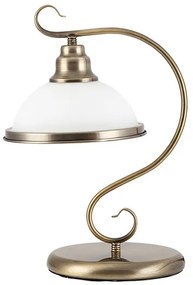 RABALUX-2752 Elisett bronz színű asztali lámpa fehér üveg búrával 1XE27 60W