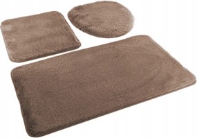 Fürdőszobaszőnyeg 3 részes Lombok Euromat bolyhos barna