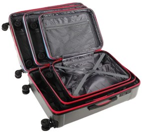 Deuba 3 darabos utazóbőrönd szett - ezüst