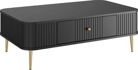 Vesper dohányzóasztal 103x60 cm fiókkal - fekete / arany lábak