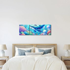 Kép – Víz alatti világ (órával) (90x30 cm)
