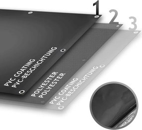 JAGO Ponyva 650 g/m² alumínium háló  2 x 3 m antracit