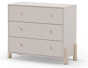 Krémszínű borovi fenyő alacsony gyerek komód 90x80 cm Enola – Marckeric