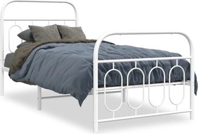 vidaXL fehér fém ágykeret fej- és lábtámlával 80x200 cm
