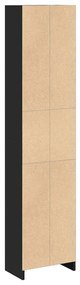 fekete szerelt fa könyvszekrény 40 x 24 x 176 cm