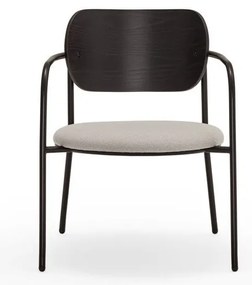 Fekete-szürke fotel kőrisfa dekorral Eclipse - Teulat