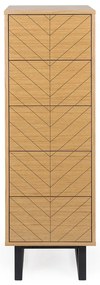 Camden Narrow Herringbone Print komód tölgyfa dekorral, 40 x 123 cm - Woodman