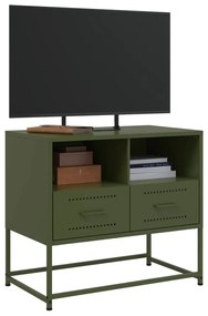 olívazöld acél TV-szekrény 68 x 39 x 60,5 cm