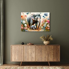Kép - Elefánt mama, akvarell (90x60 cm)