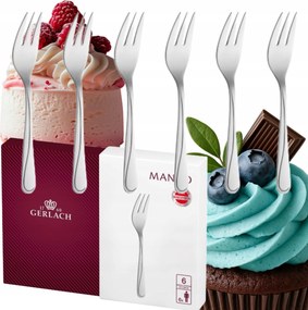 Gerlach Mangó Szett 6 db-os Villa Torta Szett Evőeszköz Fényes