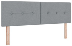 Boxspring Ágy Matrac Kivilágított Szürke 140x200 cm Szövet