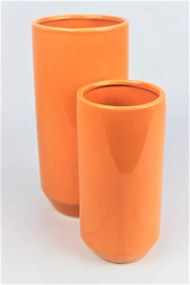 Narancssárga kerek kerámia váza 25cm