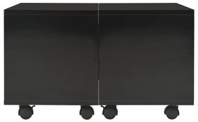 Magasfényű fekete szerelt fa dohányzóasztal 60 x 60 x 35 cm