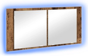 vidaXL LED Tükörszekrény polcokkal Öreg fa 100 x 12 x 45 cm Faanyag