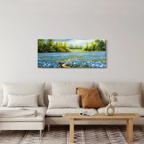 Kép - ösvény a mezőn, olajfestmény (120x50 cm)