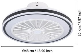 Eglo Almeria 35182 távirányítós mennyezeti ventilátoros lámpa, 3x8,5W LED, 2700K-6500K, 3300 lm