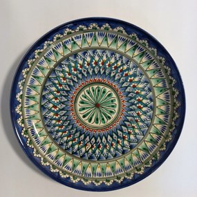 Nagy Üzbég Tányér Lagan kék 38cm