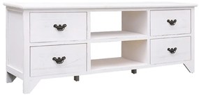 antik fehér tömör császárfa TV-szekrény 108 x 30 x 40 cm