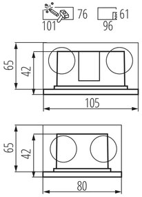 Kanlux 33693 - LED Beépített lámpa GLASI LED/3W/230V 4000K IP44 fehér