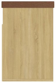 sonoma tölgy szerelt fa cipőtároló pad párnával 80 x 30 x 47 cm