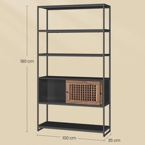 Fekete MDF Polcos Szekrény. AUR-E1121 BK
