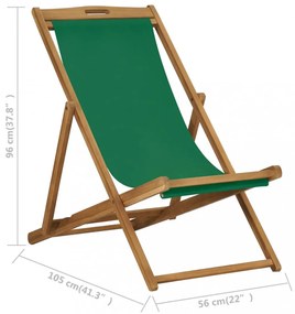 zöld összecsukható tömör tíkfa strandszék
