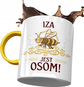 Sárga Bögre Izabella Feleség Barátnő Ajándék Nyomtatott Fotóval