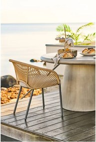 Bézs fém-párnázott kerti szék Novella – House Nordic