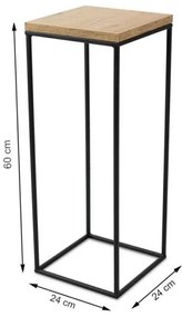 BASICLOFT virágtartó állvány 60x24 cm fekete/barna