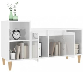fehér magasfényű szerelt fa TV-szekrény 100x35x55 cm