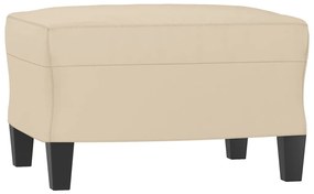krémszínű mikroszálas szövet kanapéfotel lábtartóval 60 cm