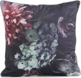 Díszpárnahuzat VELVET/131 45x45 sötét virágos bársony