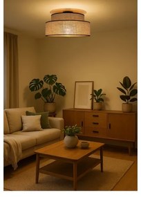 Mennyezeti lámpa BOHO 1xE27/60W/230V átm. 40 cm bézs