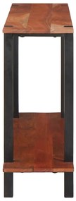 Konzolasztal polcokkal Barna 110 x 30 x 75 cm tömör akácfa